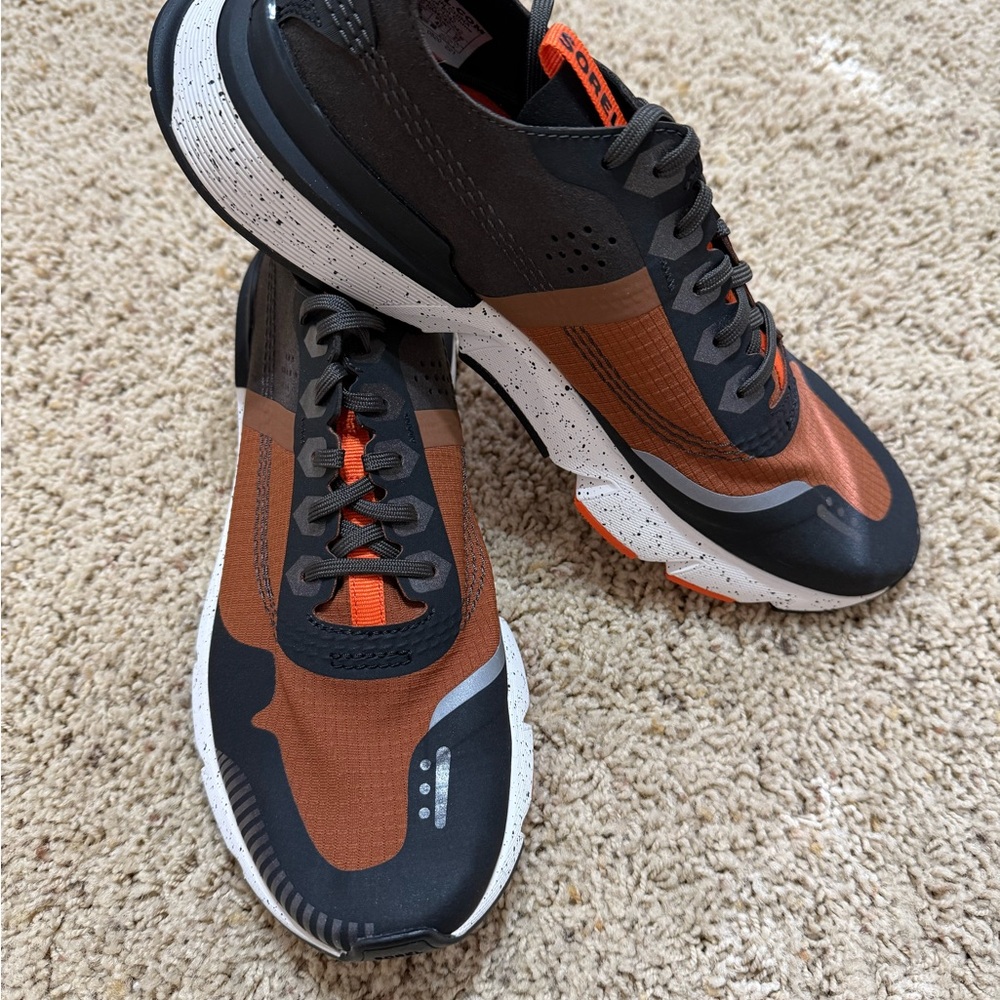 Sorel Black and Orange Athletic Shoes with Cushioned Sole
